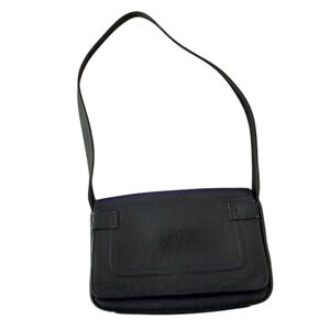 Fossil Black Pebbled Leather Small Shoulder Bag Purse Front Flap‎ Vintage Y2K
